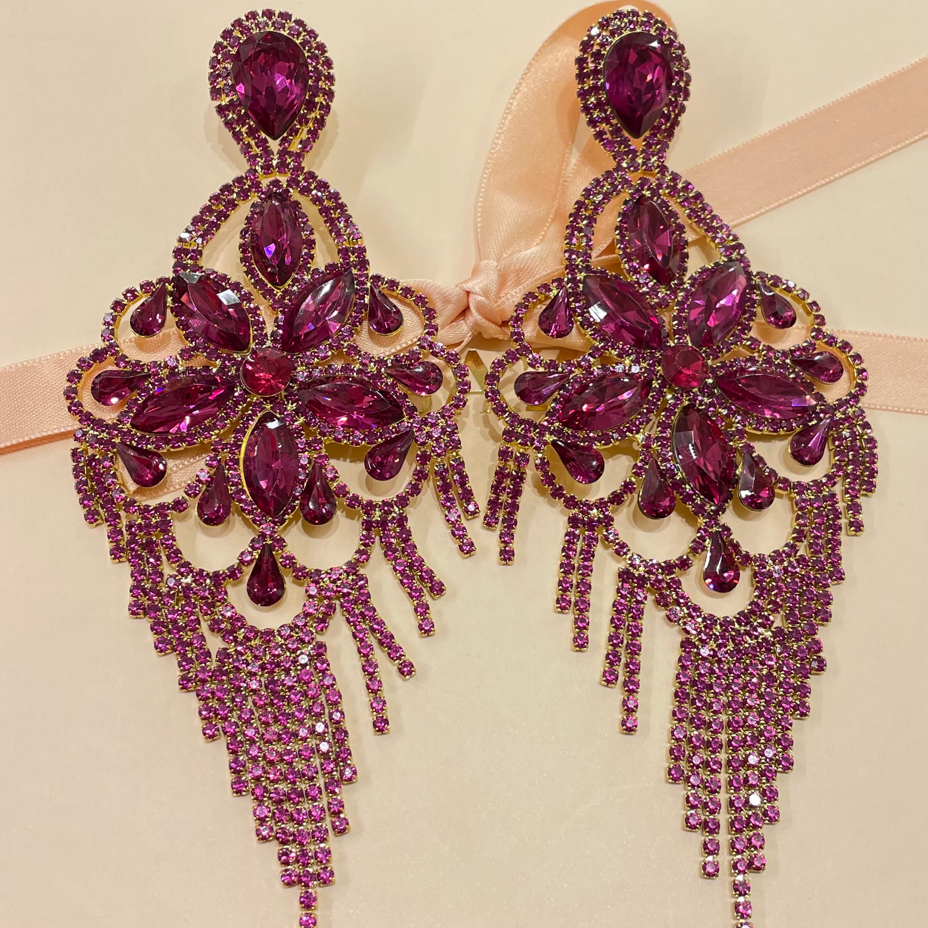 Statement fuchsia earrings