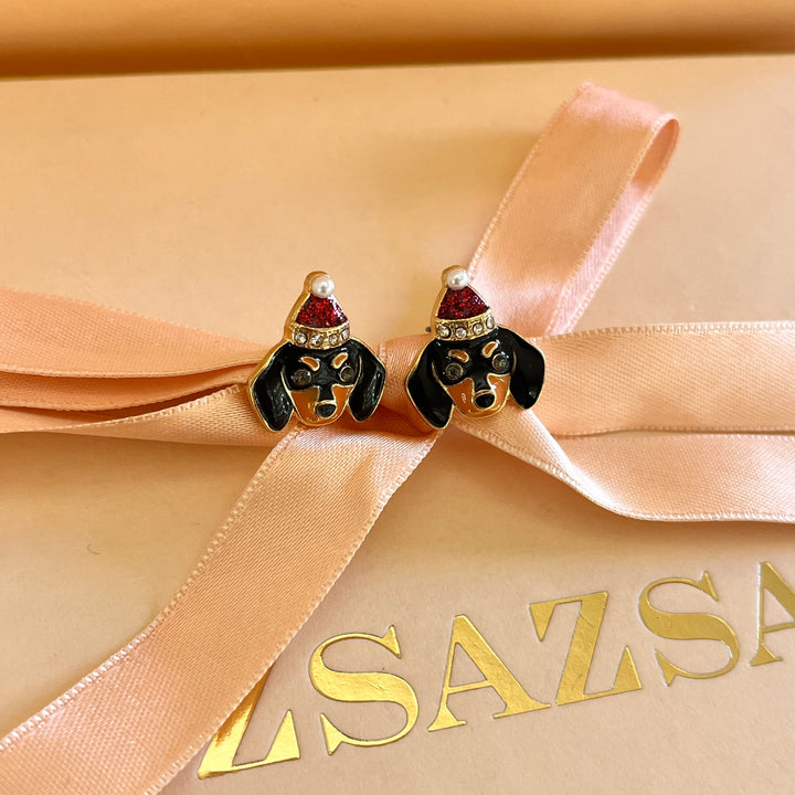 Christmas Dachshtund studs