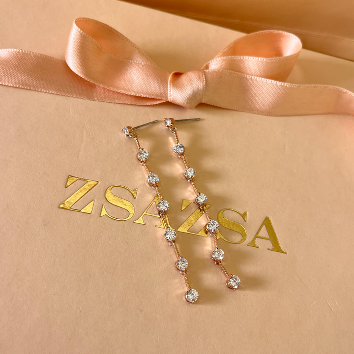 zircone rose gold plated earrings