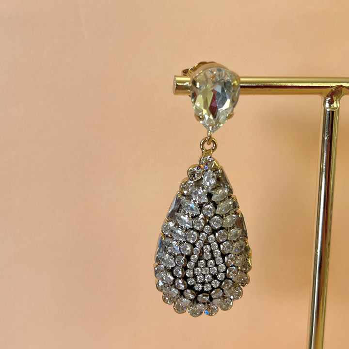Swarovski crystals Teardrop gold plated earrings