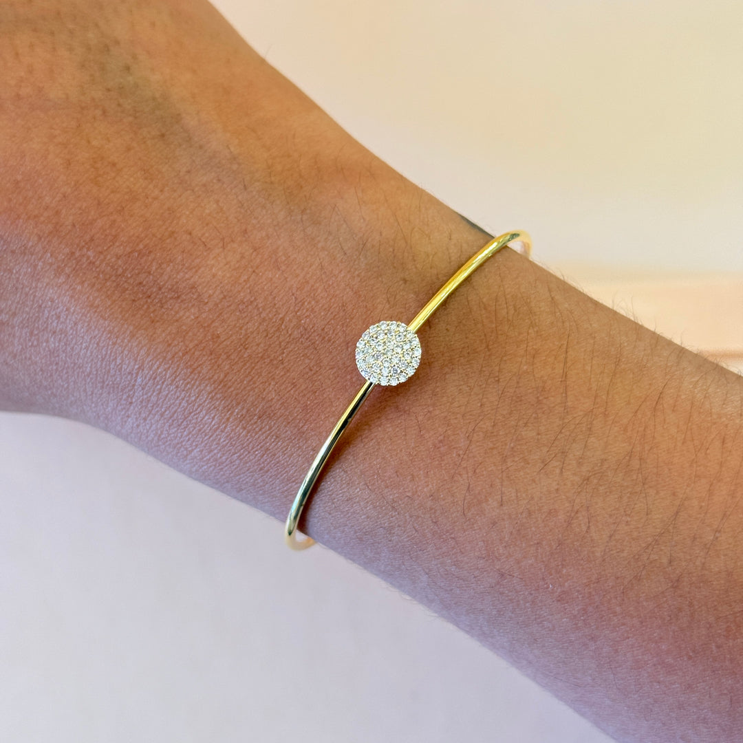 Zircone dainty round gold plated bangle