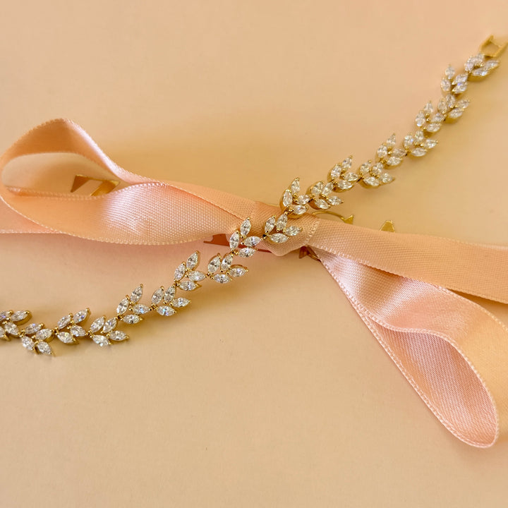 Zircone marquise gold plated bracelet
