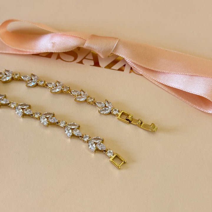 Zircone marquise gold plated bracelet