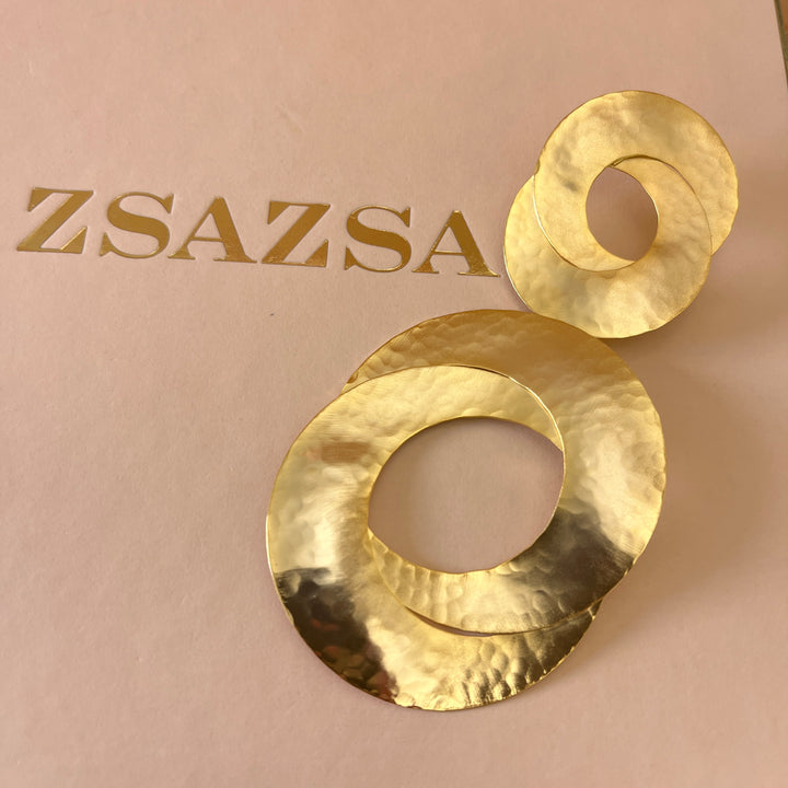 Big & twisted gold handmade earrings