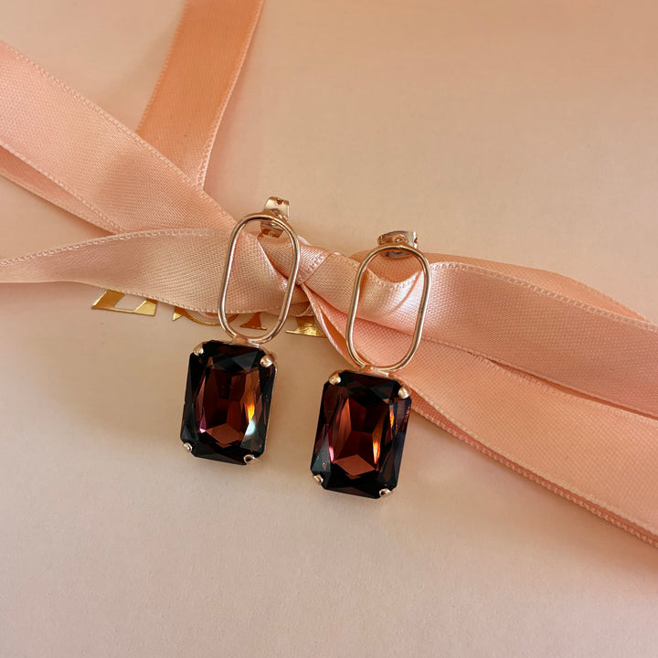 Handmade Swarovski crystals rose gold set