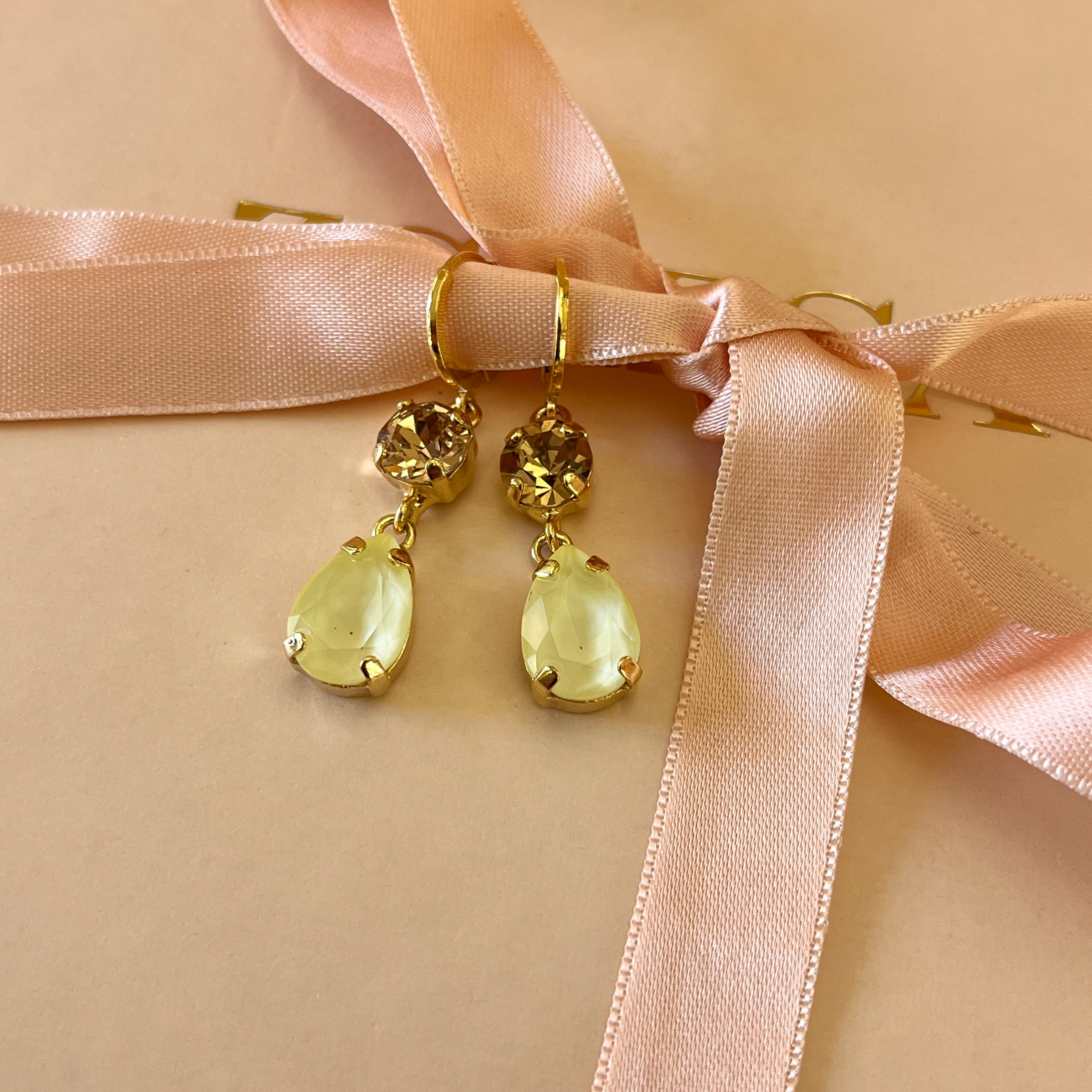 Yellow and champagne Swarovski crystals set