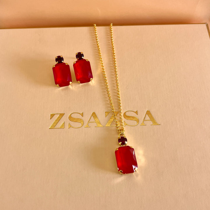 Red Swarovski crystals set