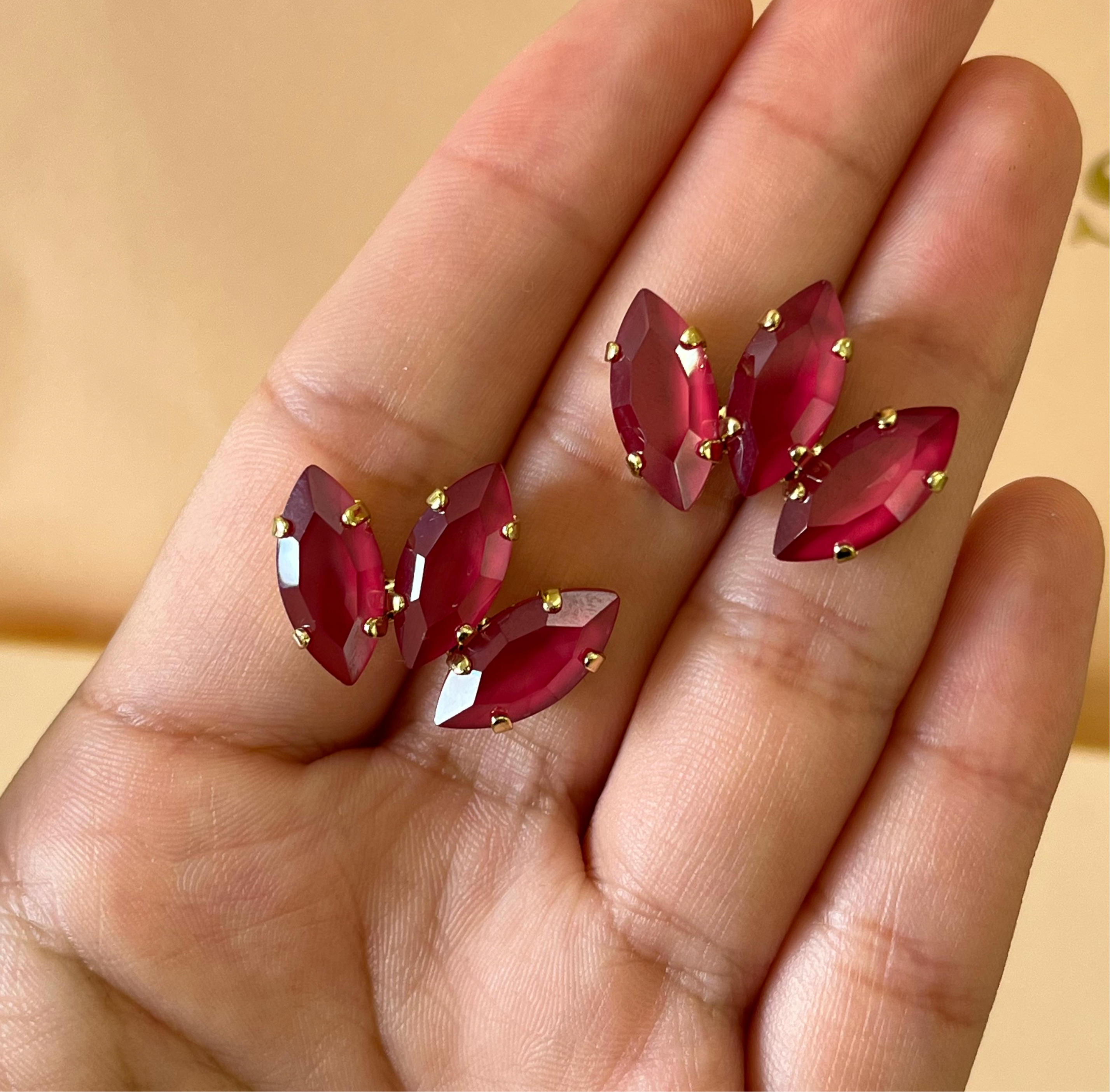 Red Swarovski Crystals studs