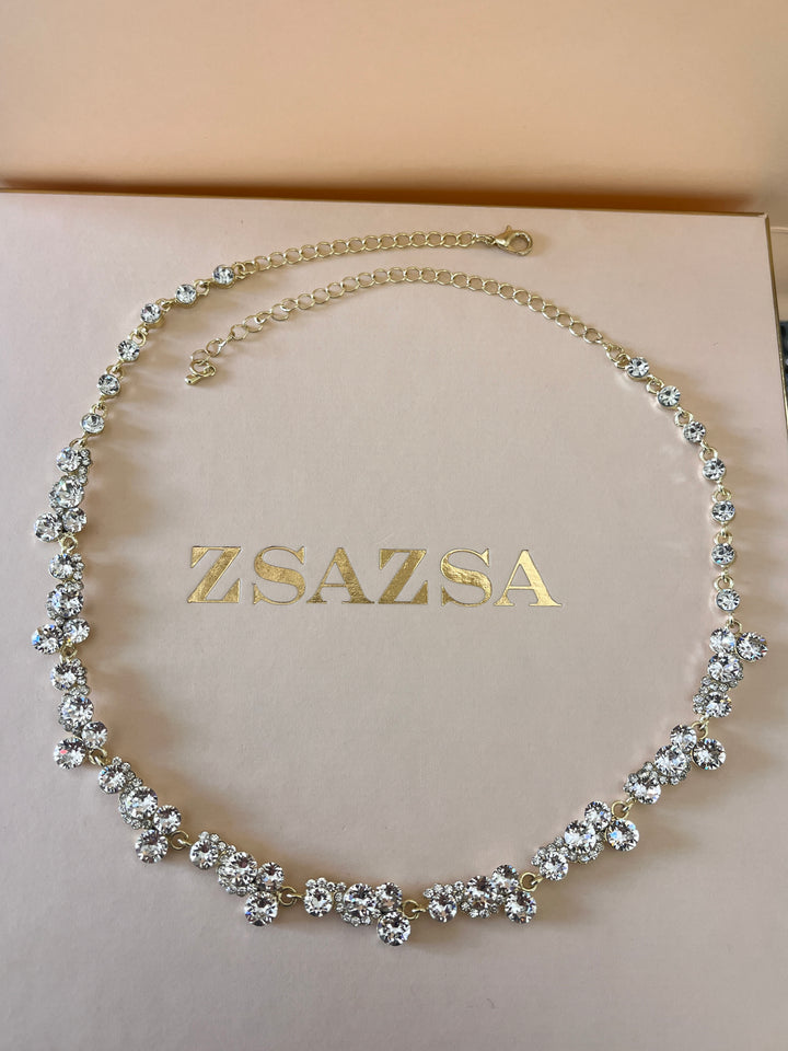 Swarovski crystals mix of shapes gold plated set