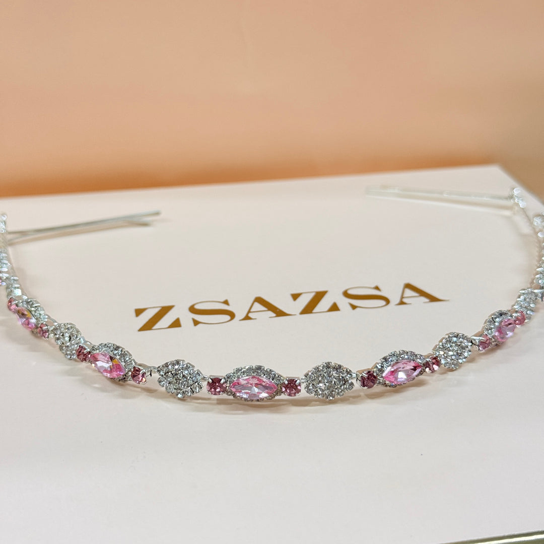Rhinestone pink flexible headband
