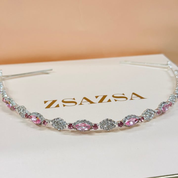 Rhinestone pink flexible headband