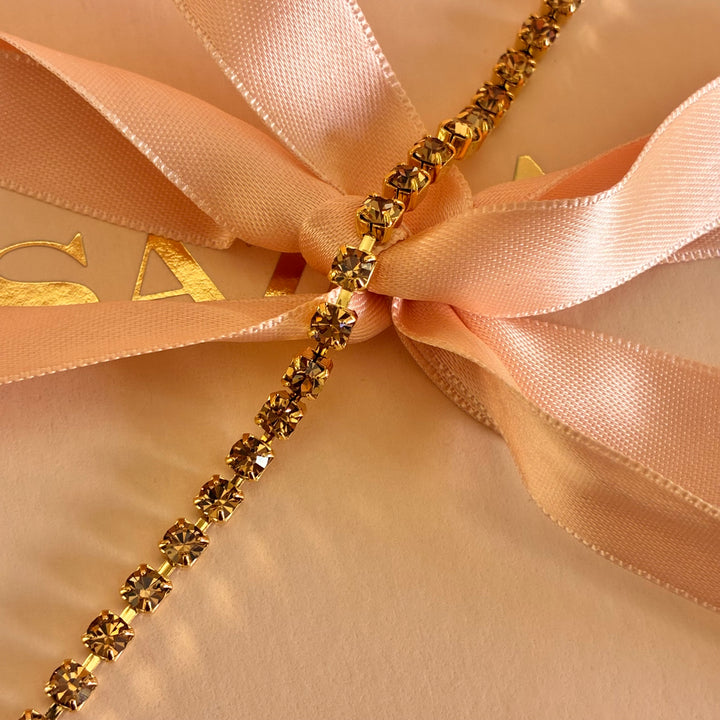 Dainty Bronze Swarovski crystals bracelet