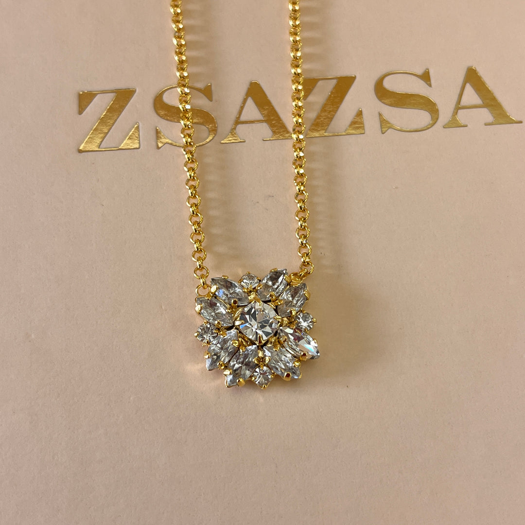 Preciosa crystals marquise gold plated pendant