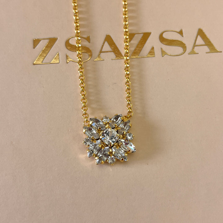 Preciosa crystals marquise gold plated pendant