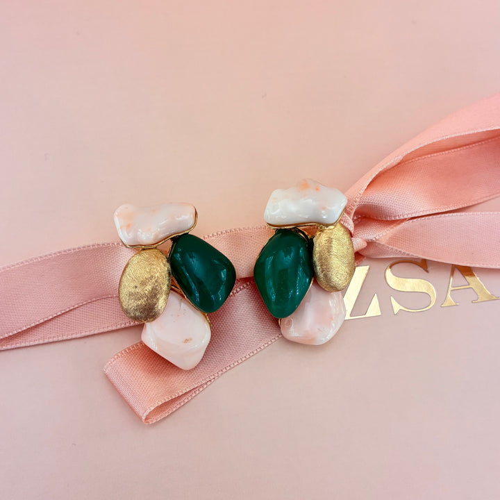 Handmade semi precious stones earrings