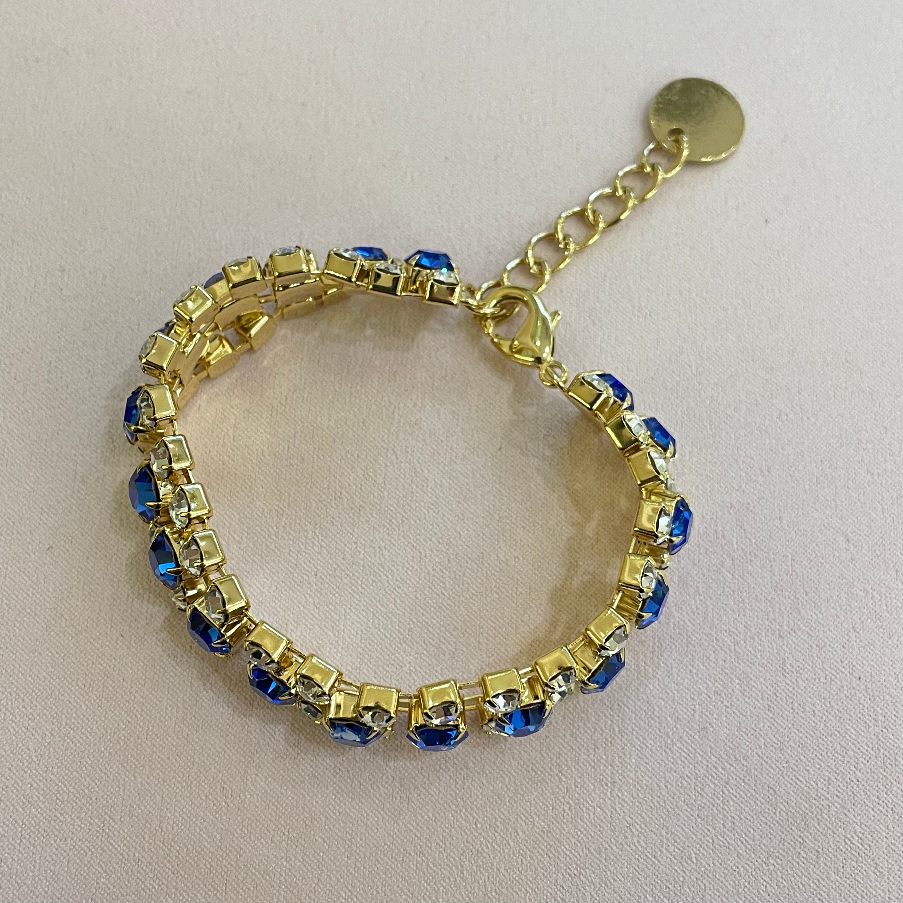 Elegant royal blue Swarovski crystal bracelet