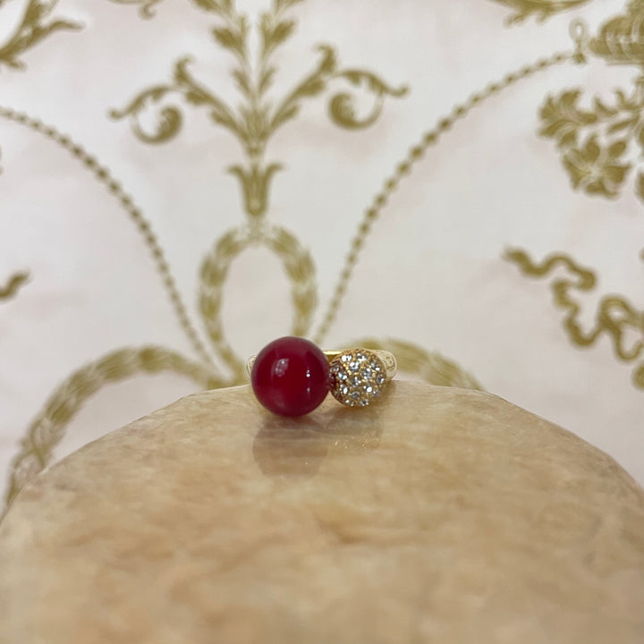 C.Z with pearl ring