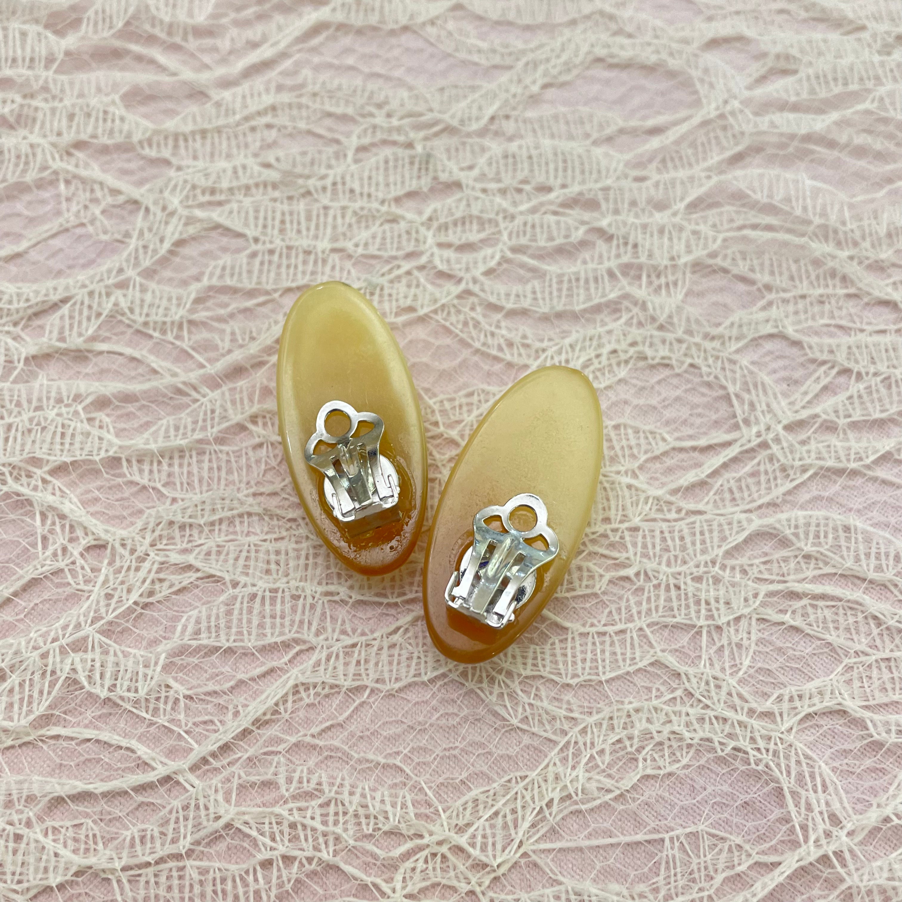Amber colour  clips earrings