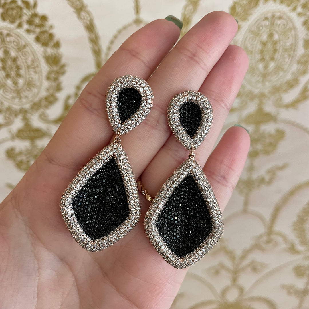 Black and rose gold zircone set