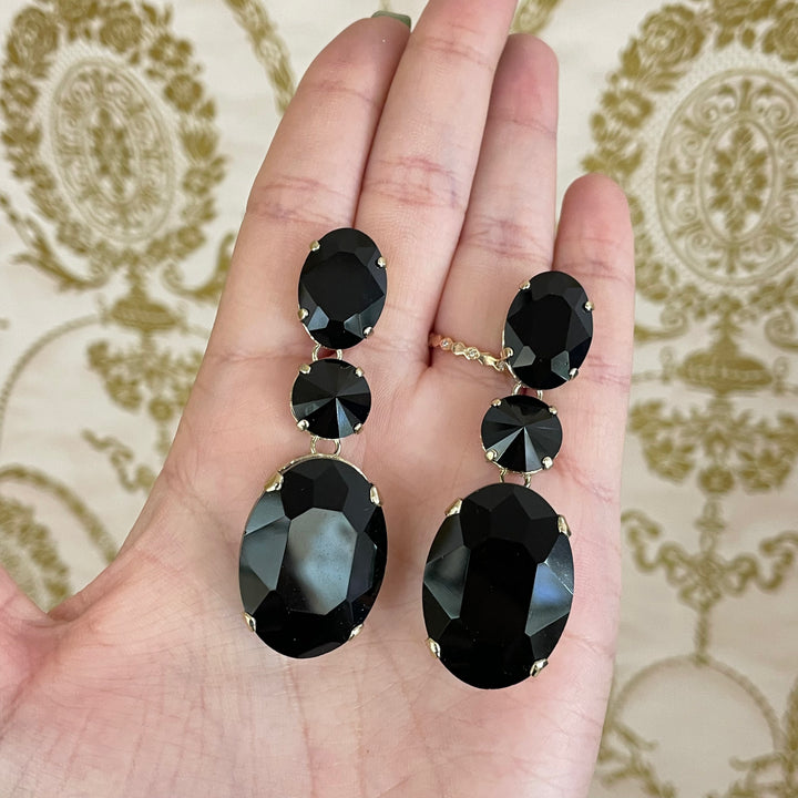 Black gold Swarovski crystals set