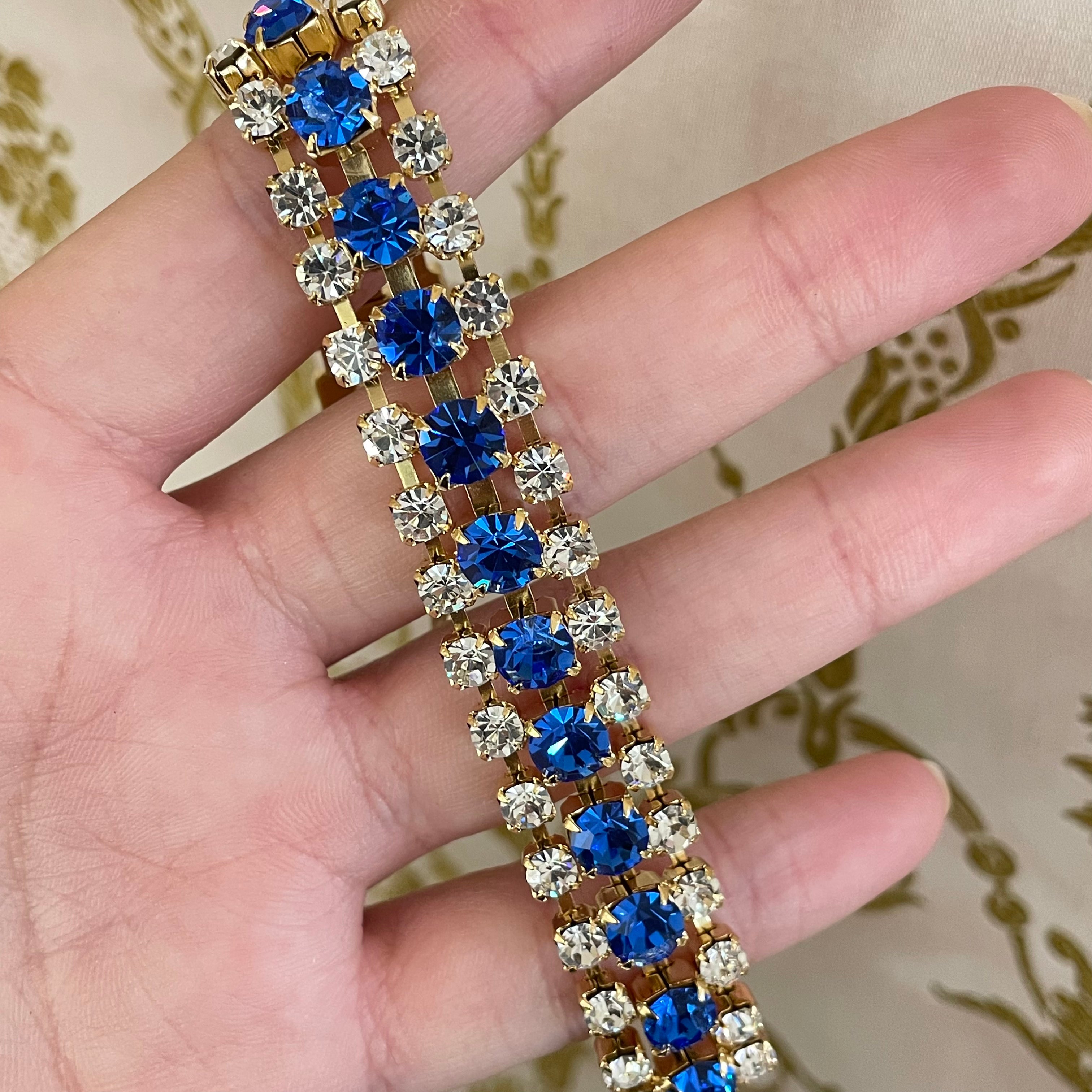 Elegant royal blue Swarovski crystal bracelet