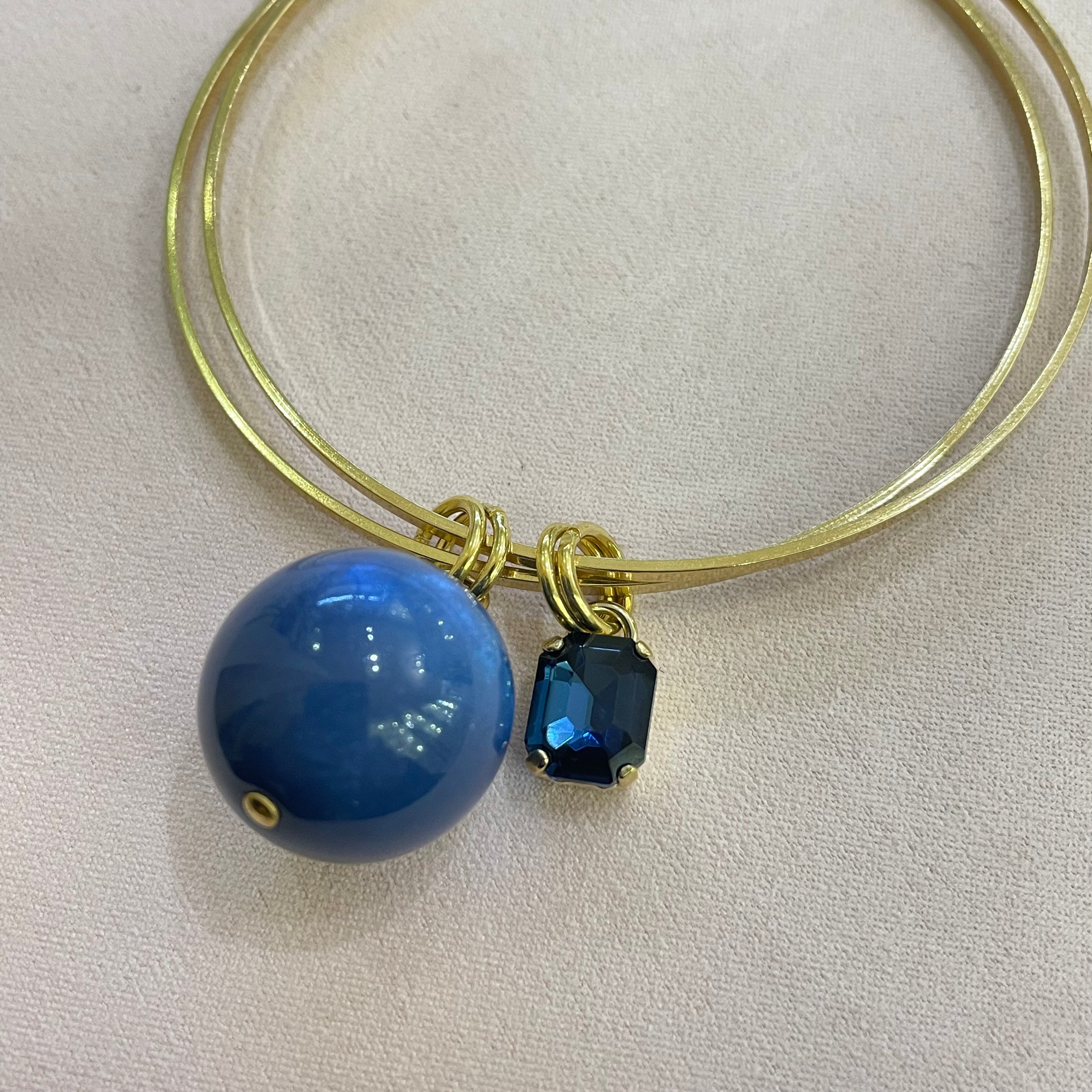 Navy blue Swarovski crystal elegant bangle