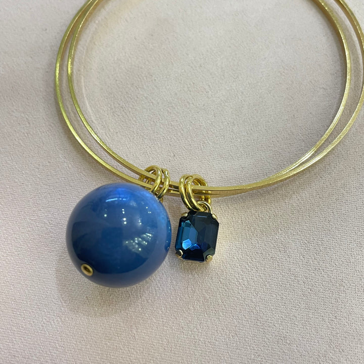 Navy blue Swarovski crystal elegant bangle