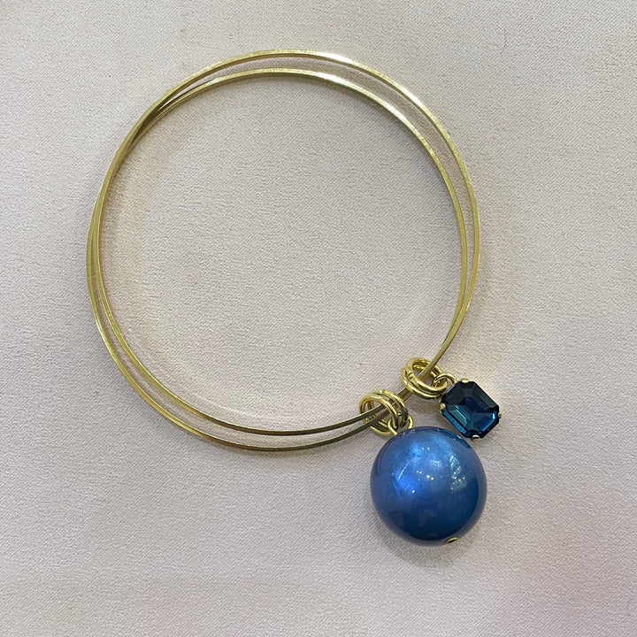 Navy blue Swarovski crystal elegant bangle