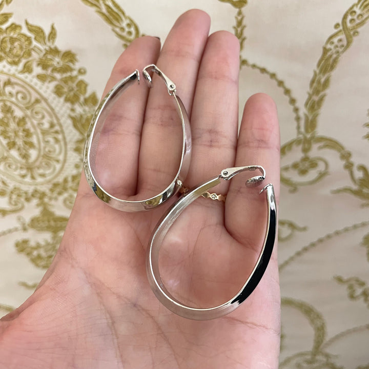 PLAIN SILVER HOOPS CLIPS ON EARRINGS