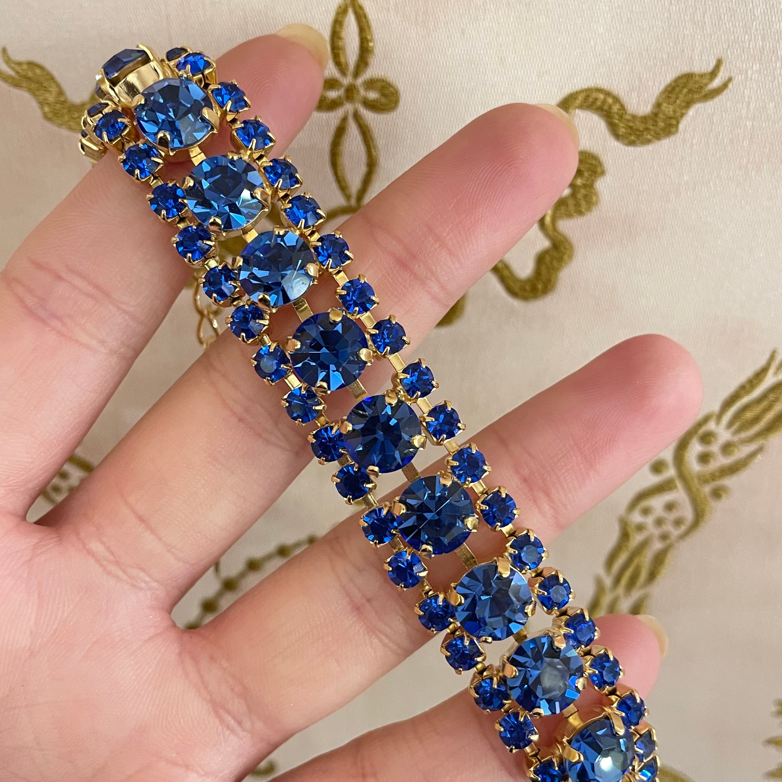 Elegant royal blue Swarovski crystal bracelet