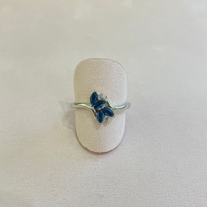 Marquise royal blue CZ ring