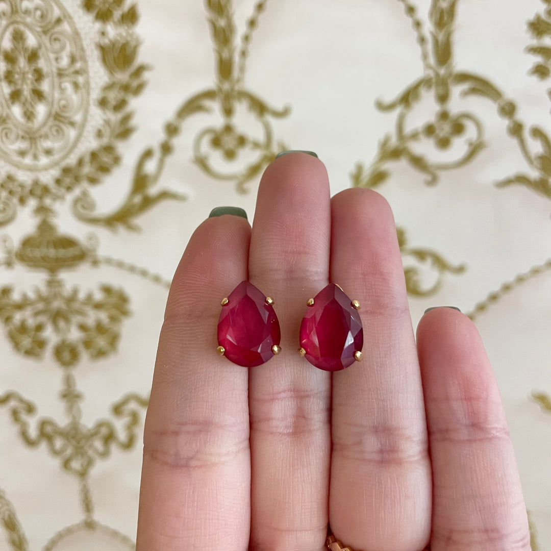 Red Swarovski Crystals studs