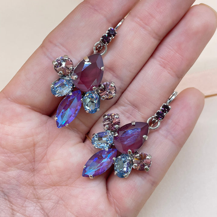 Purple Swarovski crystals hooks