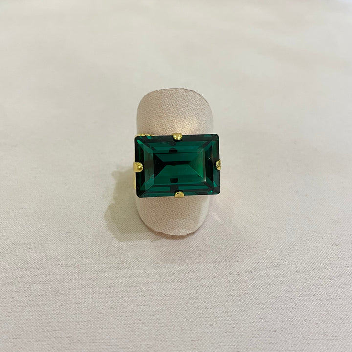 Elegant green  Swarovski crystal ring