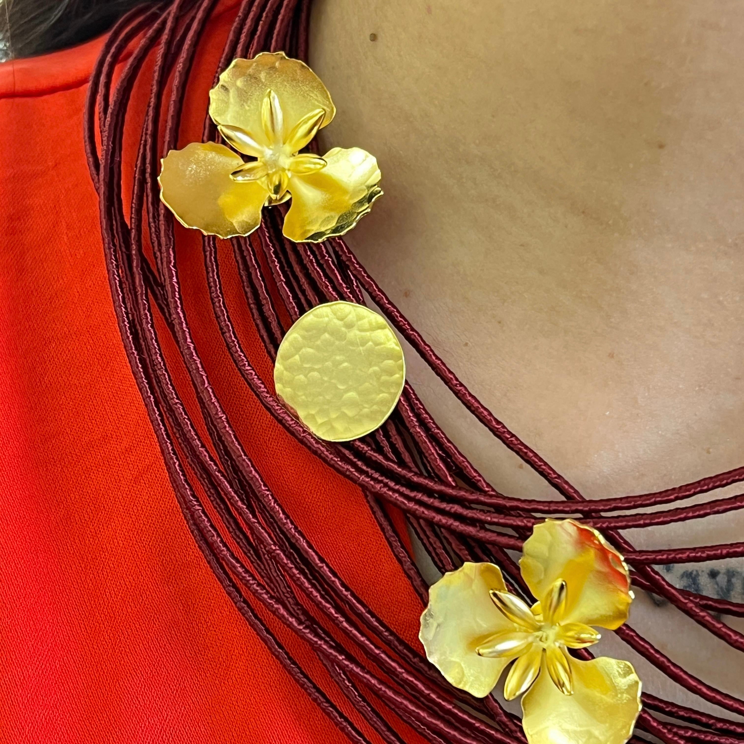 Gold flower handmade set
