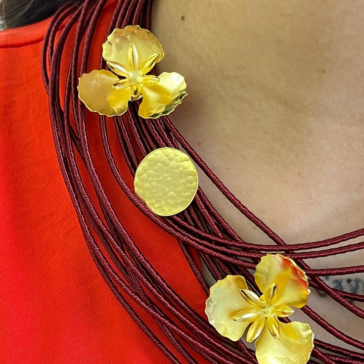 Gold flower handmade set