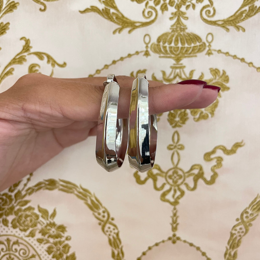 PLAIN SILVER HOOPS CLIPS ON EARRINGS