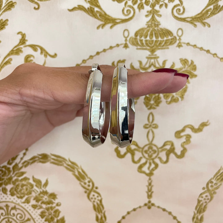 PLAIN SILVER HOOPS CLIPS ON EARRINGS