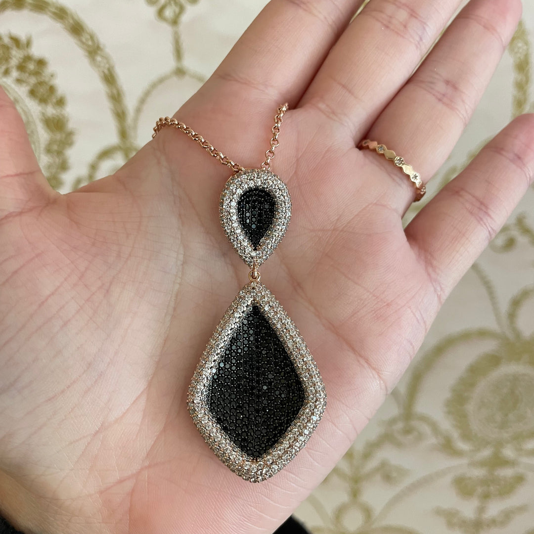 Black and rose gold zircone set