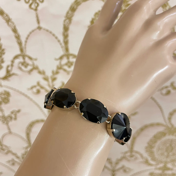 Black gold Swarovski crystals set