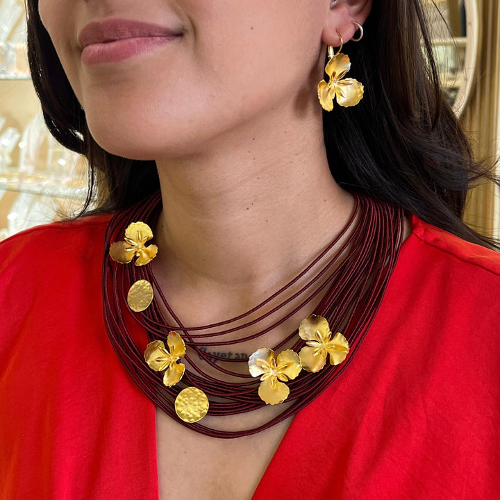 Gold flower handmade set