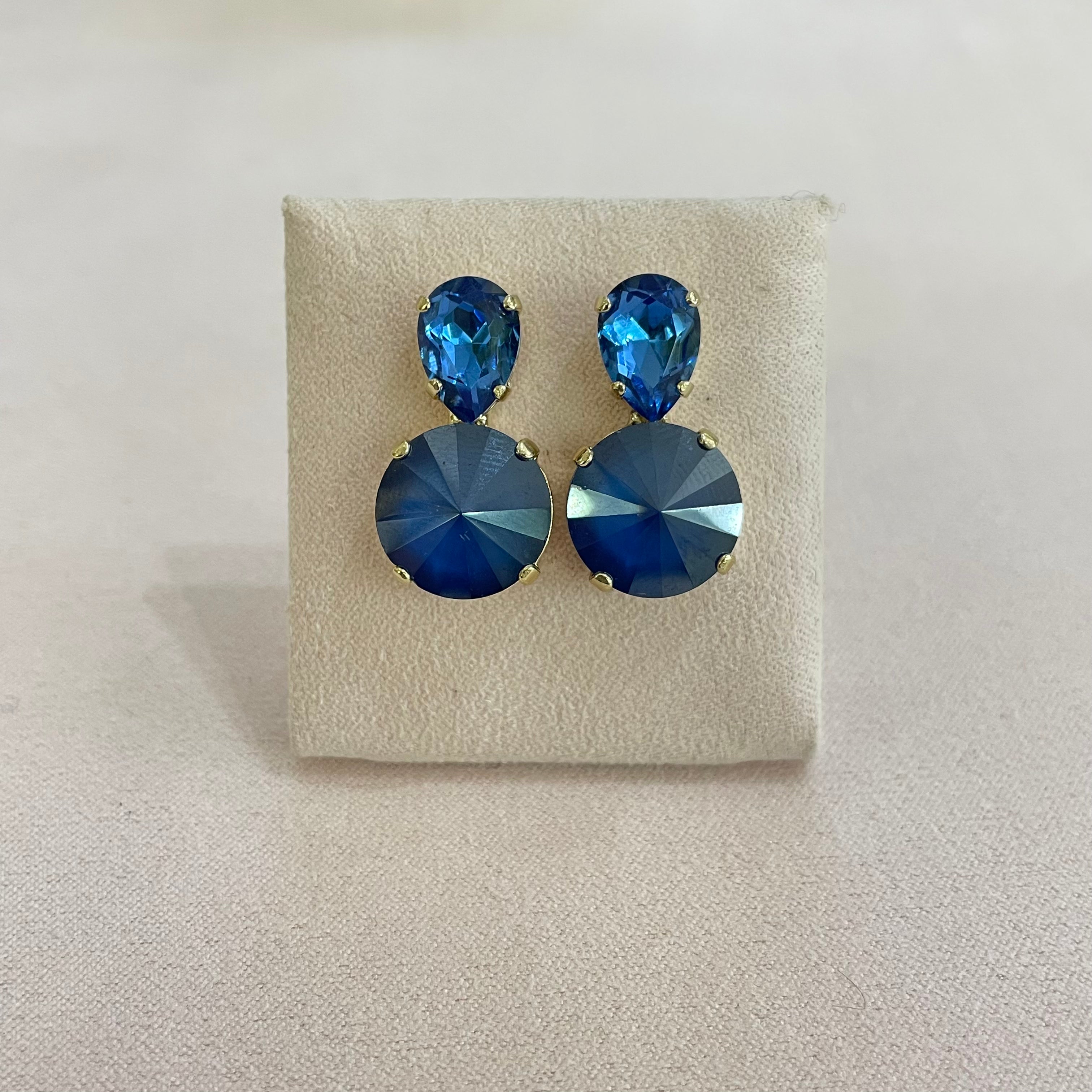 Elegant royal blue Swarovski crystal earrings