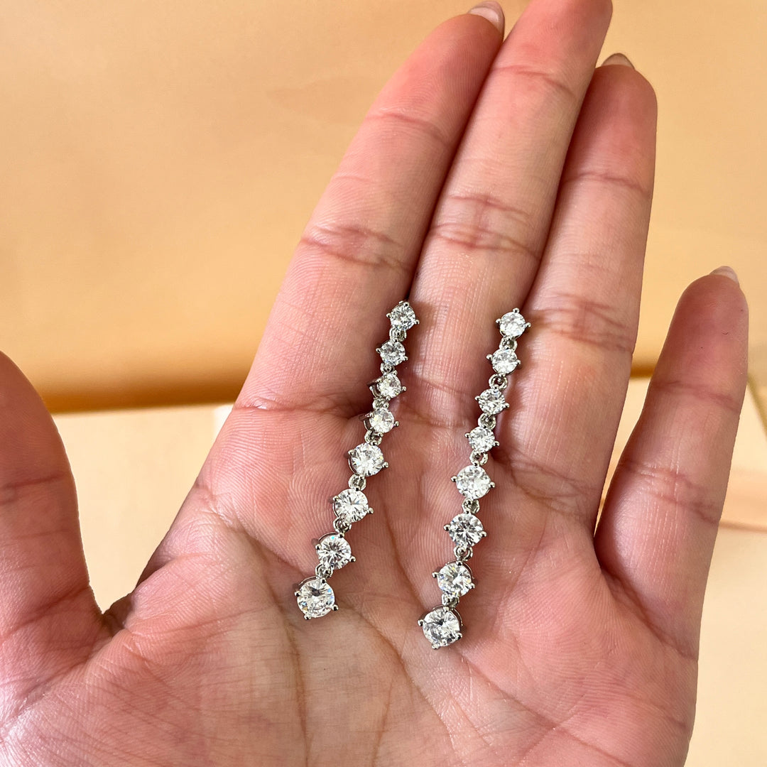 Round zircone white gold plated set