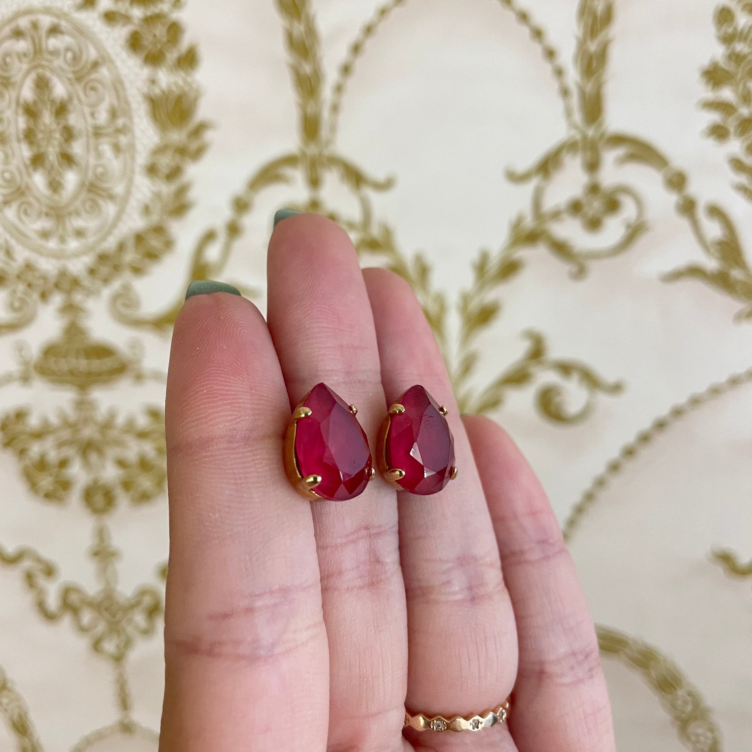 Red Swarovski Crystals studs