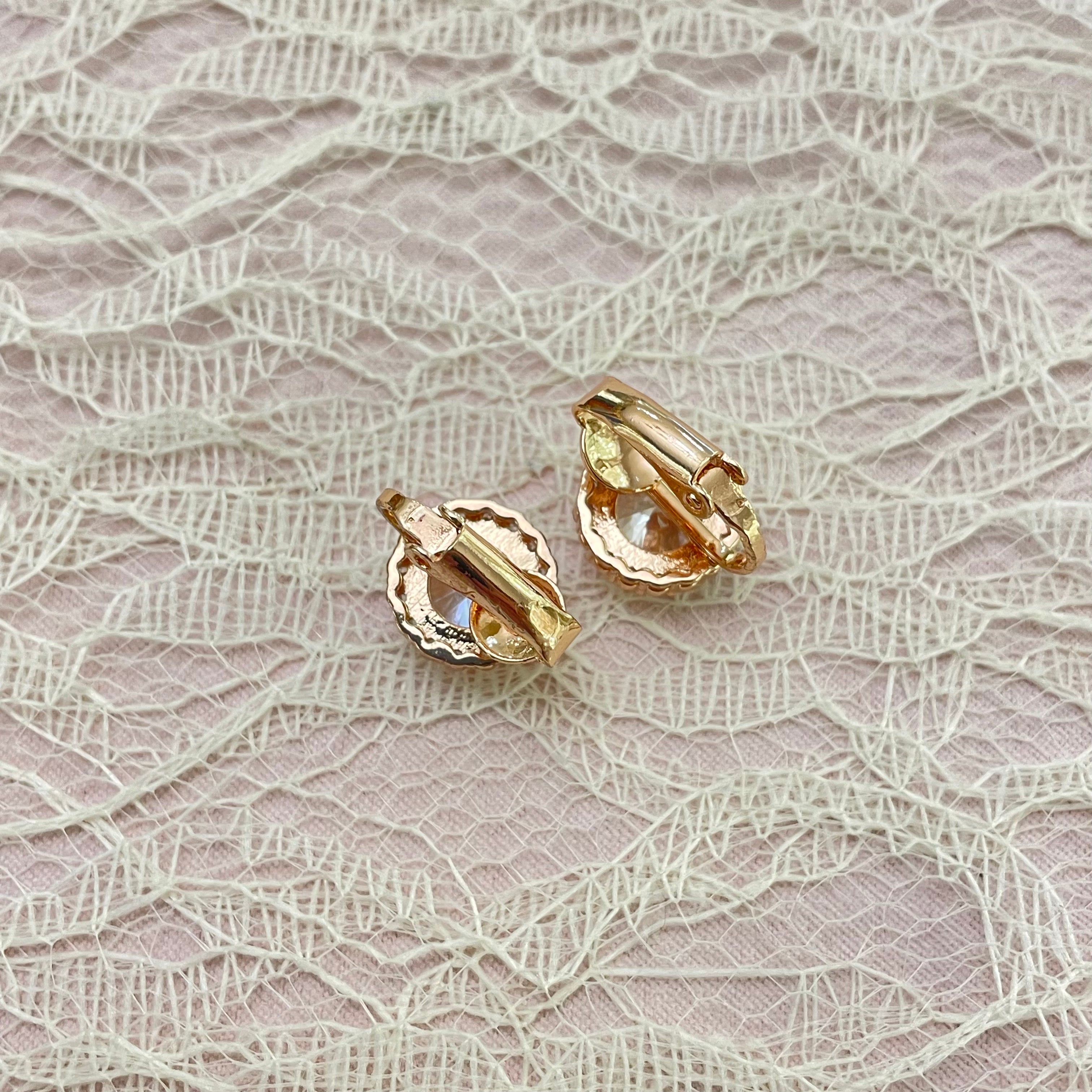 Elegant rose gold C.Z clips earrings