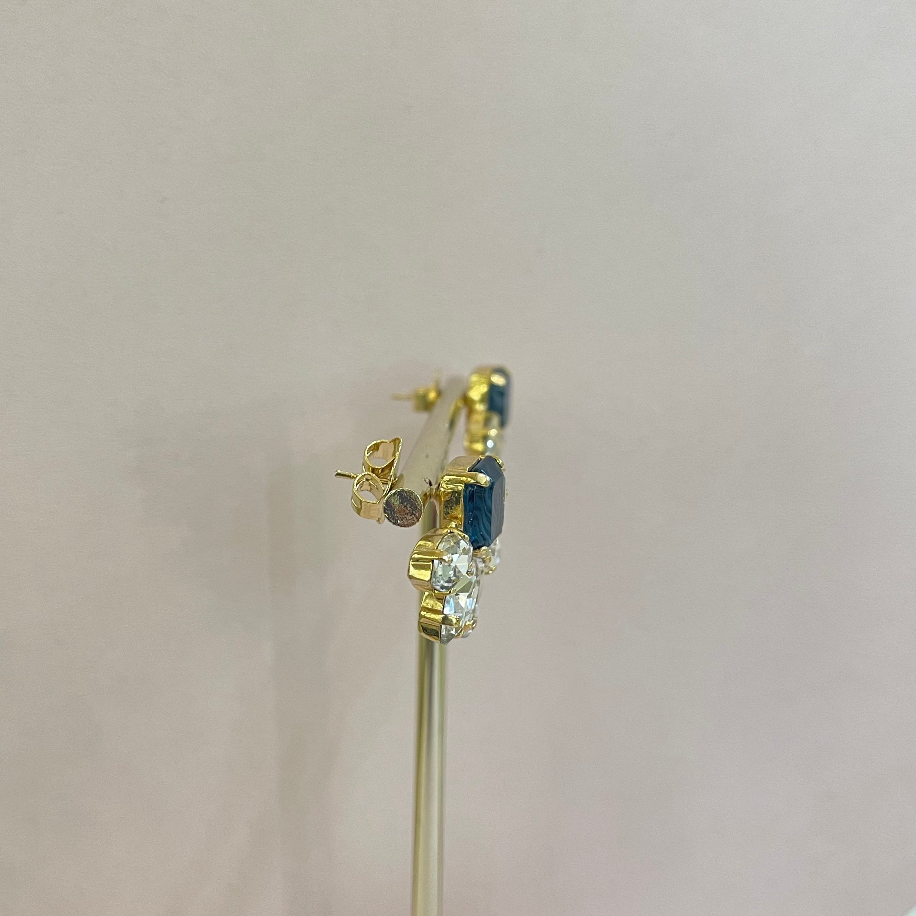 Elegant navy blue Swarovski crystal earrings
