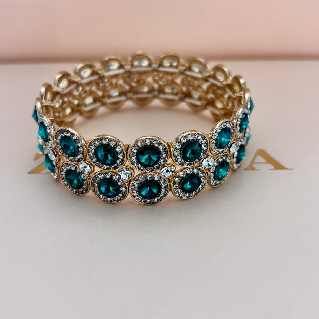 Crystal Bubble Stone Cluster Evening Stretch Bangle