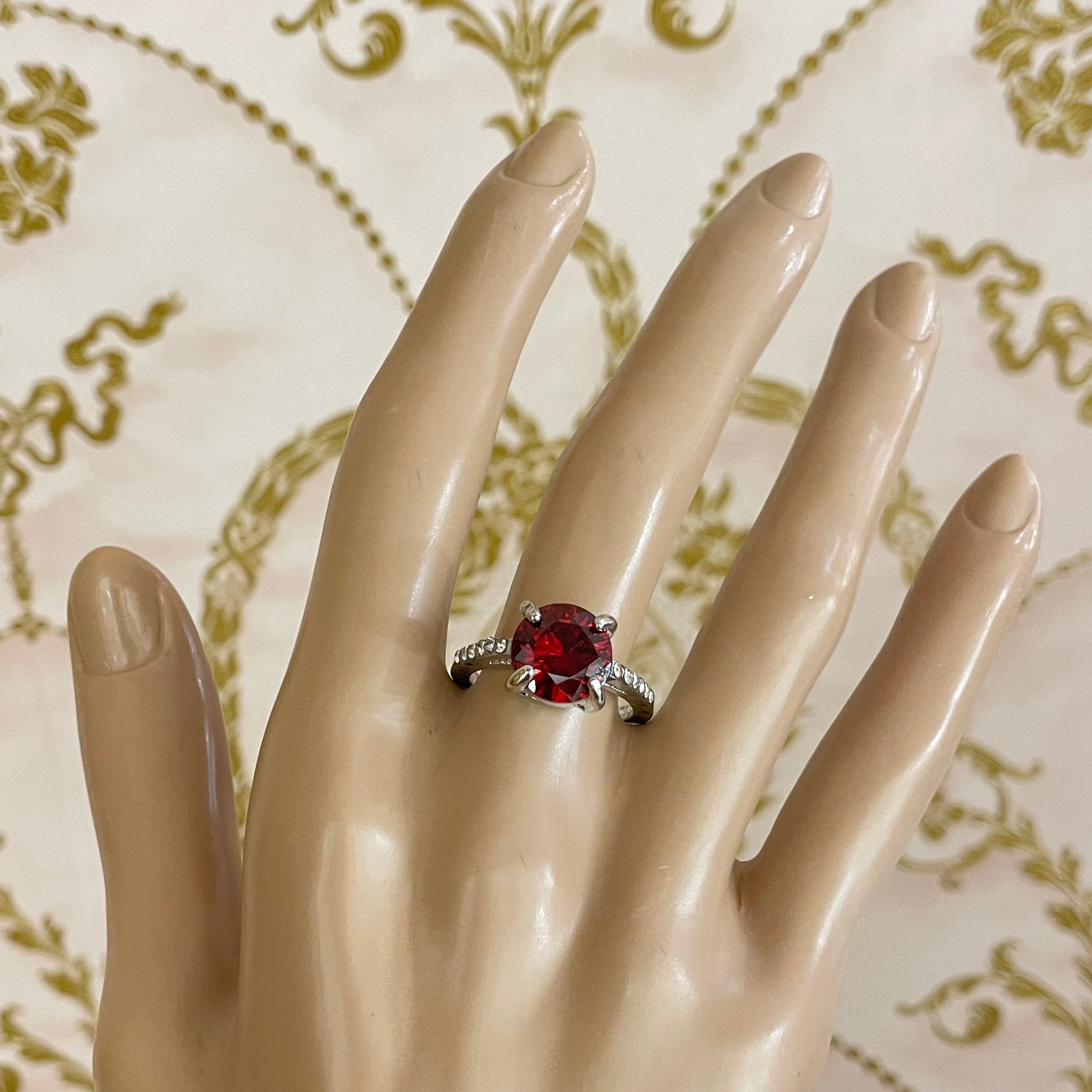 Red rhinestone ring