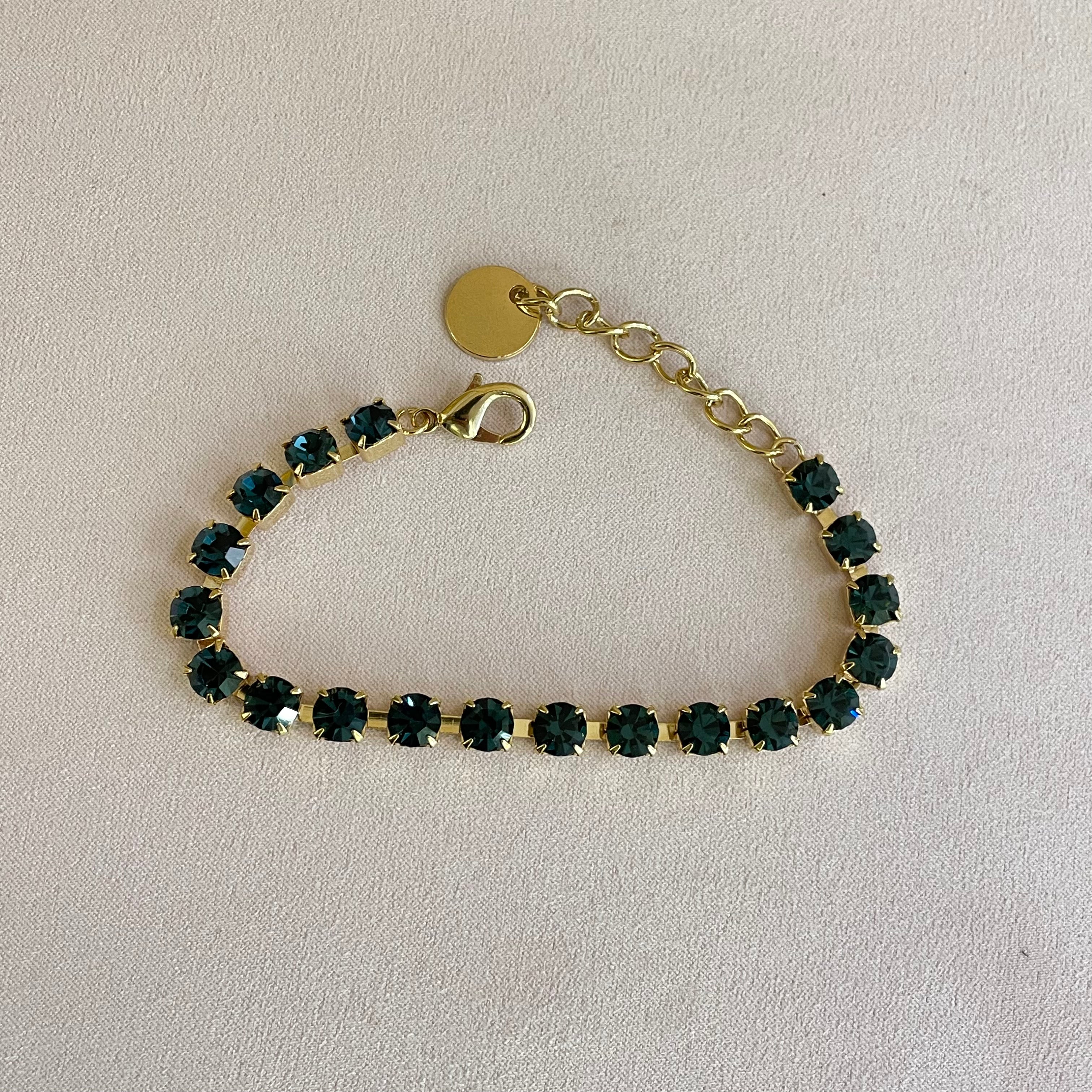 Navy blue Swarovski crystal bracelet