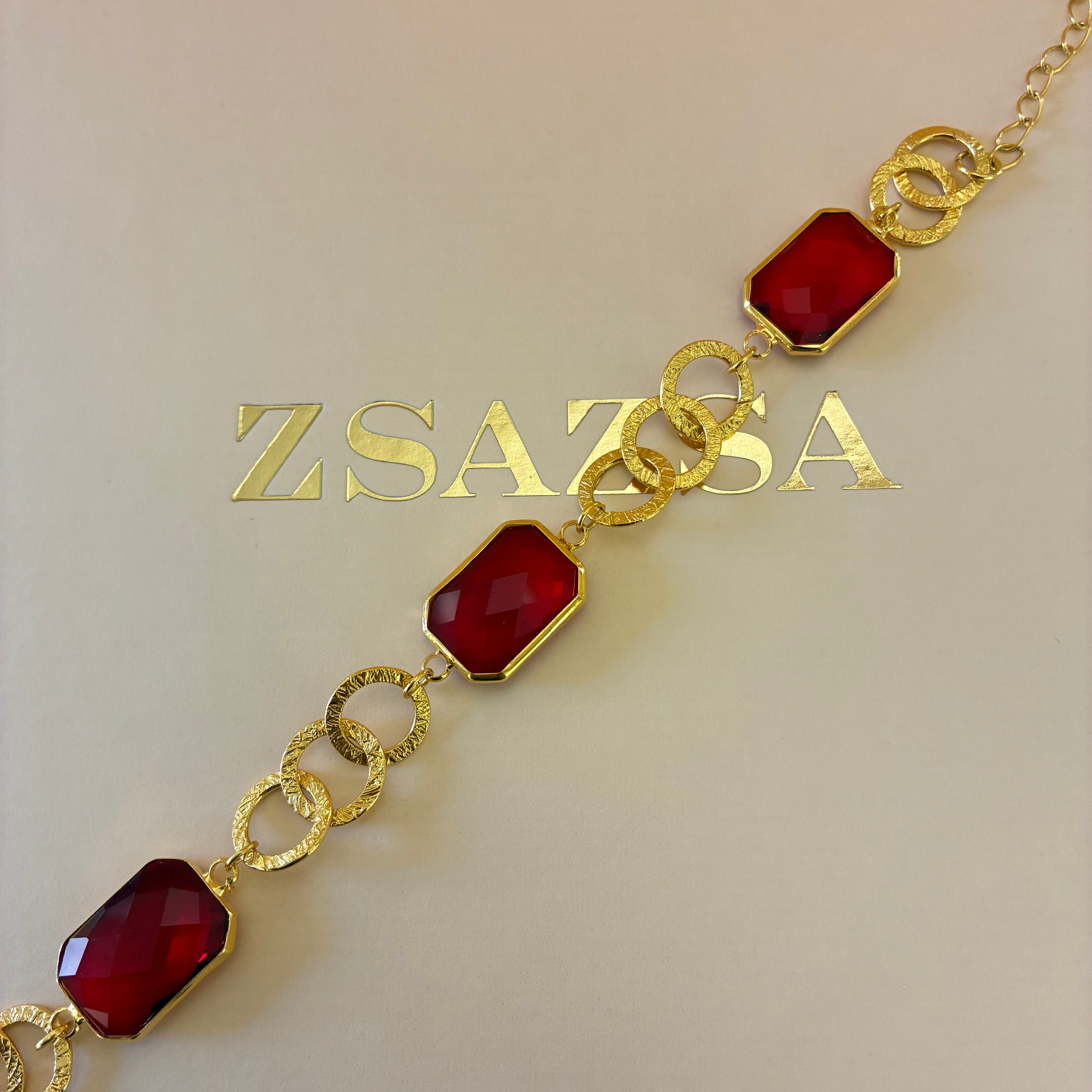 Handmade resin red bracelet